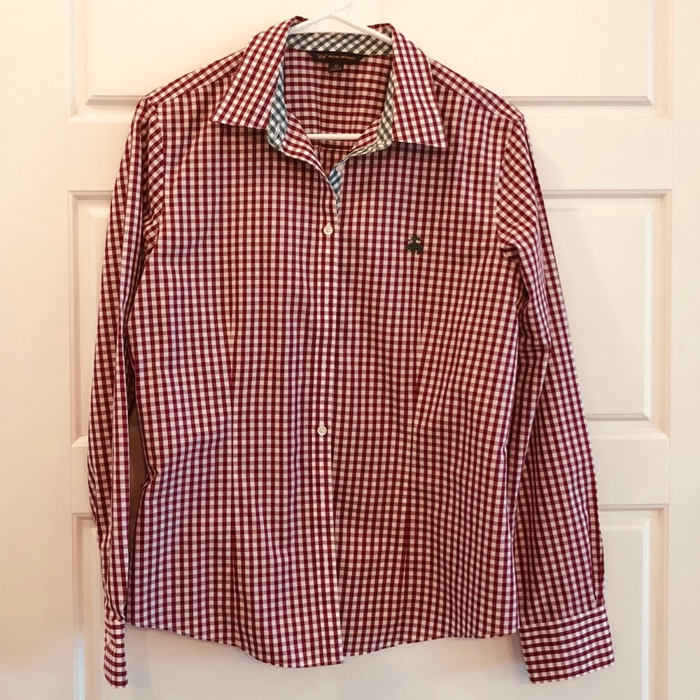 Brooks brother checkered button down shirt